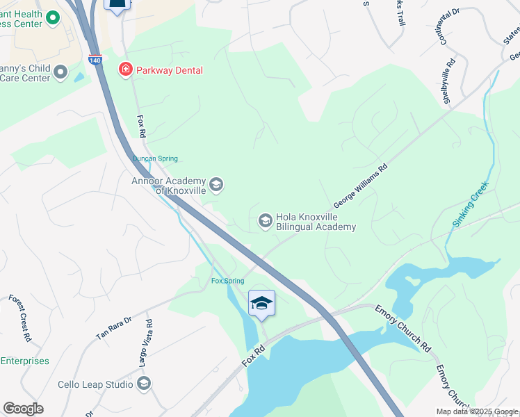 map of restaurants, bars, coffee shops, grocery stores, and more near 708 Dawson Creek Lane in Knoxville