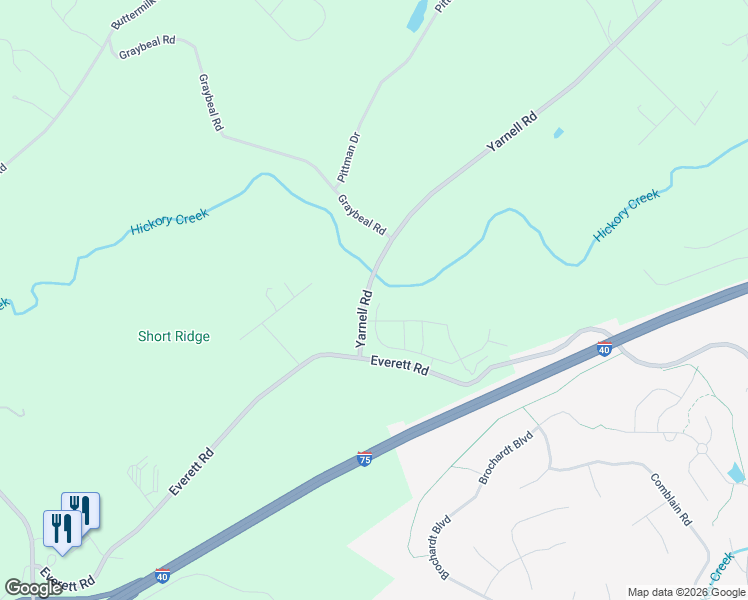 map of restaurants, bars, coffee shops, grocery stores, and more near 1222 Belle Pond Avenue in Knoxville