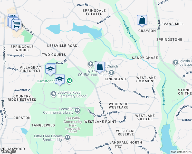 map of restaurants, bars, coffee shops, grocery stores, and more near 8300 Leesville Road in Raleigh
