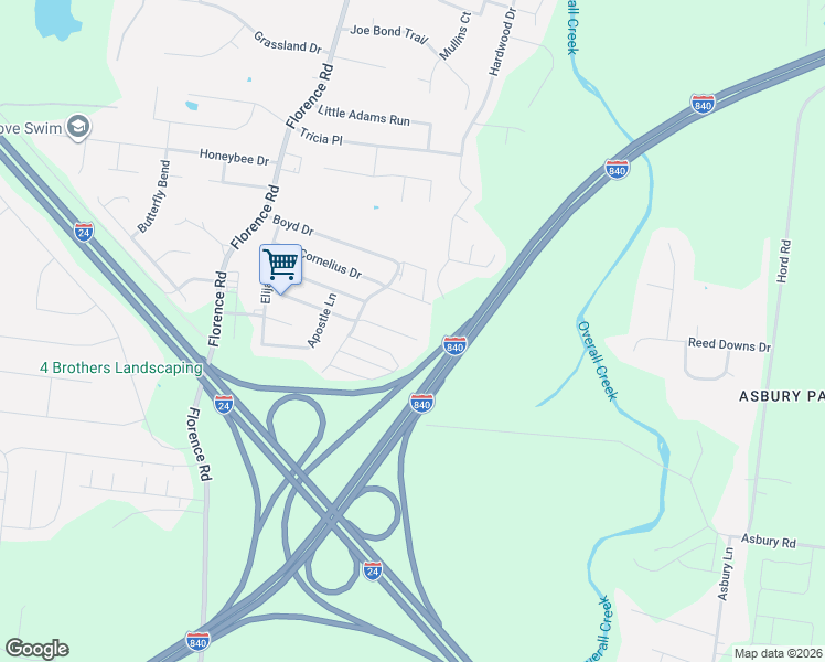 map of restaurants, bars, coffee shops, grocery stores, and more near 4832 Nina Marie Avenue in Murfreesboro