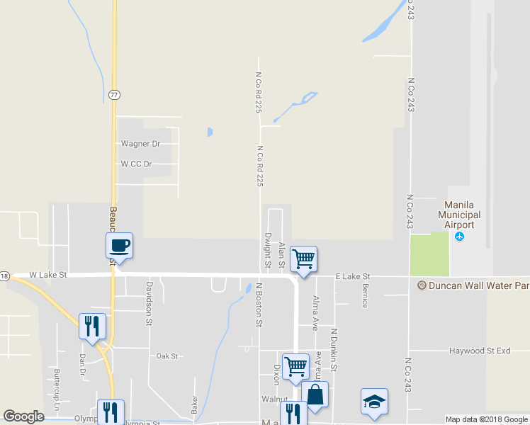 map of restaurants, bars, coffee shops, grocery stores, and more near 917 Dwight Street in Manila
