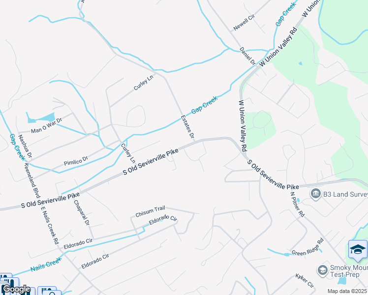 map of restaurants, bars, coffee shops, grocery stores, and more near 813 South Old Sevierville Pike in Seymour