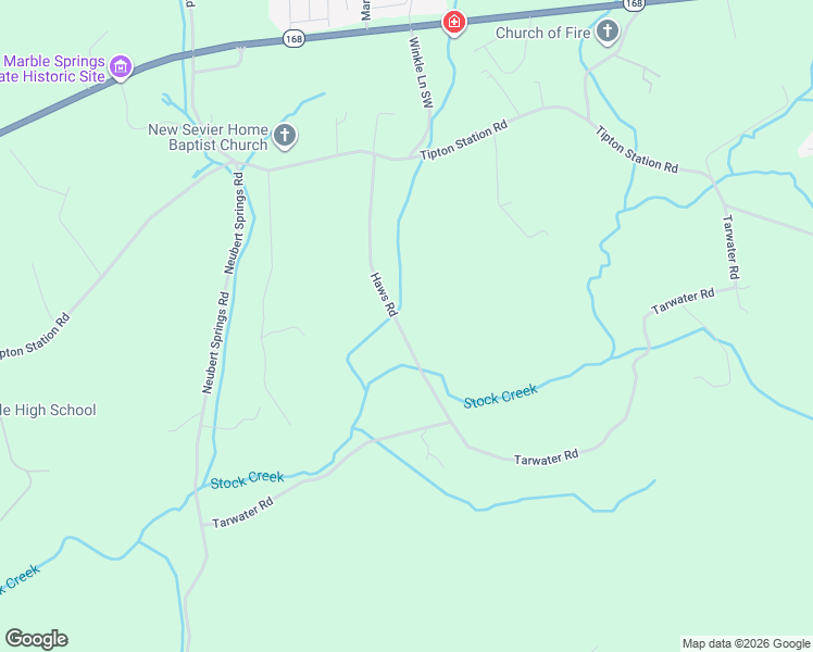 map of restaurants, bars, coffee shops, grocery stores, and more near 7711 Haws Road in Knoxville