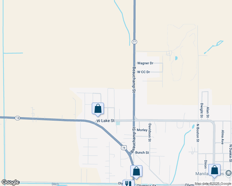 map of restaurants, bars, coffee shops, grocery stores, and more near 916 Benton Street in Manila