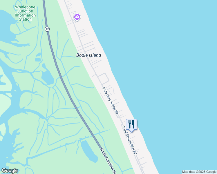 map of restaurants, bars, coffee shops, grocery stores, and more near 8629A South Old Oregon Inlet Road in Nags Head