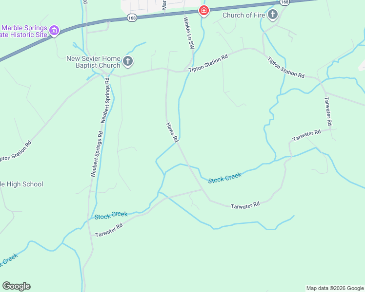 map of restaurants, bars, coffee shops, grocery stores, and more near 7711 Haws Road in Knoxville