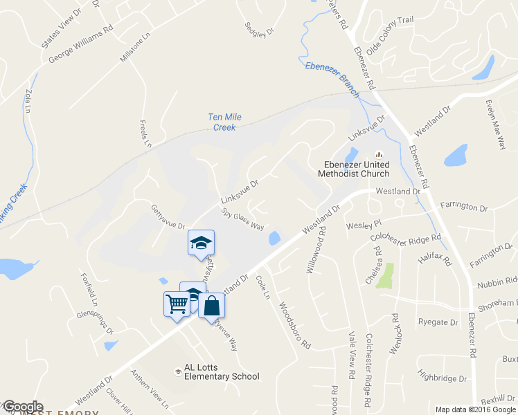 map of restaurants, bars, coffee shops, grocery stores, and more near 9208 Putters Way in Knoxville