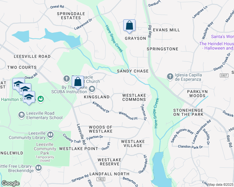 map of restaurants, bars, coffee shops, grocery stores, and more near Stagwood Drive in Raleigh