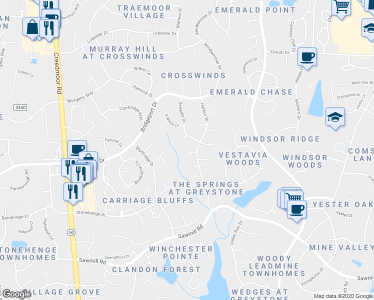 map of restaurants, bars, coffee shops, grocery stores, and more near 1208 Maury Court in Raleigh