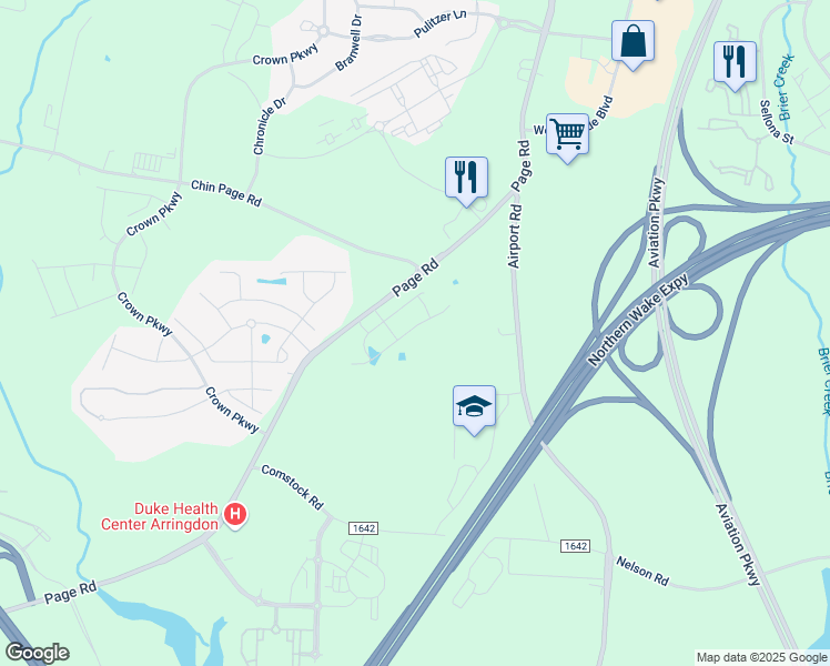 map of restaurants, bars, coffee shops, grocery stores, and more near 2206 Tulip Bloom Lane in Morrisville