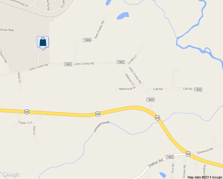 map of restaurants, bars, coffee shops, grocery stores, and more near 184 Marbrook Drive in Mocksville