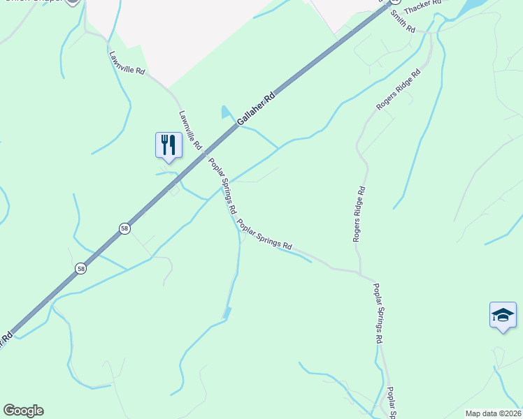 map of restaurants, bars, coffee shops, grocery stores, and more near 1108 Poplar Springs Road in Kingston