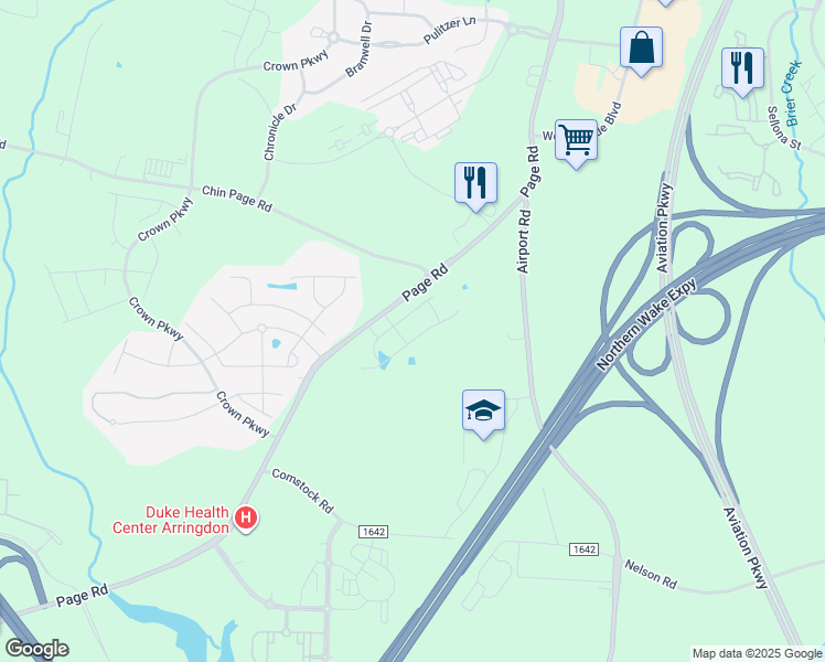 map of restaurants, bars, coffee shops, grocery stores, and more near 2206 Tulip Bloom Lane in Morrisville