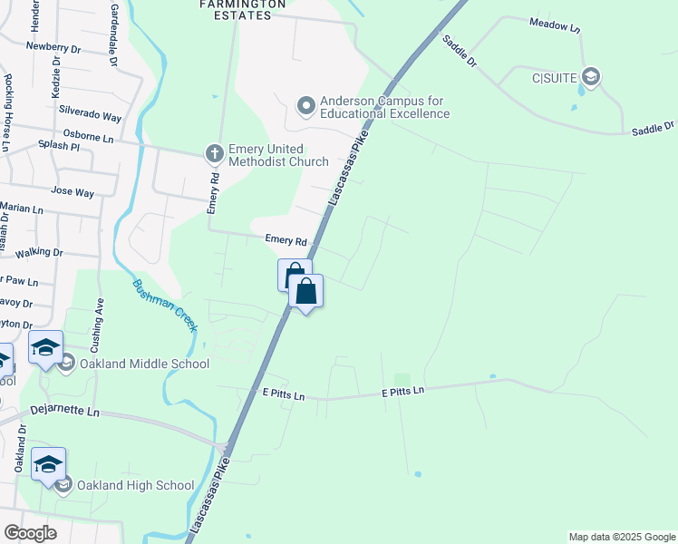 map of restaurants, bars, coffee shops, grocery stores, and more near 2762 Lascassas Pike in Murfreesboro