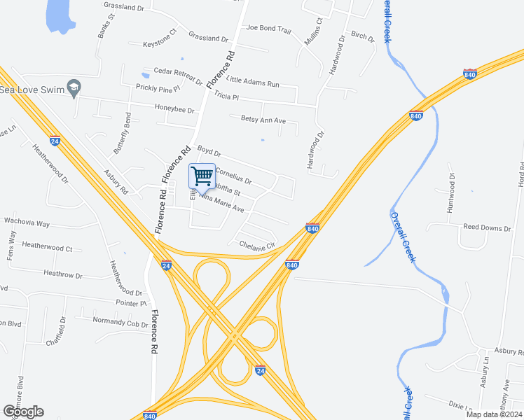 map of restaurants, bars, coffee shops, grocery stores, and more near 4860 Nina Marie Avenue in Murfreesboro