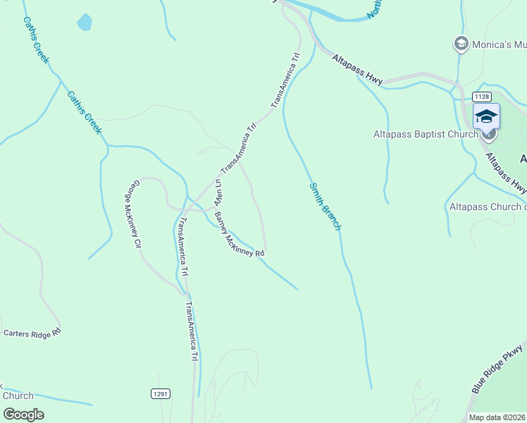 map of restaurants, bars, coffee shops, grocery stores, and more near 231 Barney McKinney Road in Spruce Pine