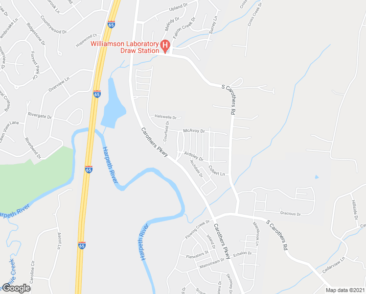 map of restaurants, bars, coffee shops, grocery stores, and more near 612 Lockwood Lane in Franklin