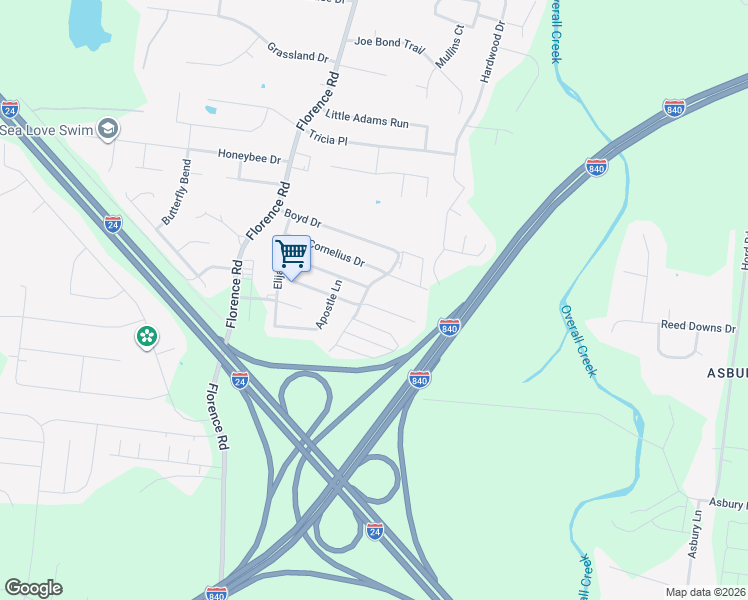 map of restaurants, bars, coffee shops, grocery stores, and more near 4865 Nina Marie Avenue in Murfreesboro