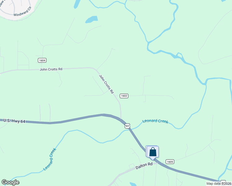 map of restaurants, bars, coffee shops, grocery stores, and more near 604 John Crotts Road in Mocksville