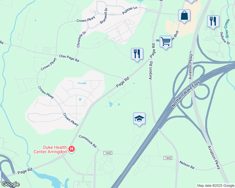 map of restaurants, bars, coffee shops, grocery stores, and more near 1106 Aberleigh Lane in Morrisville