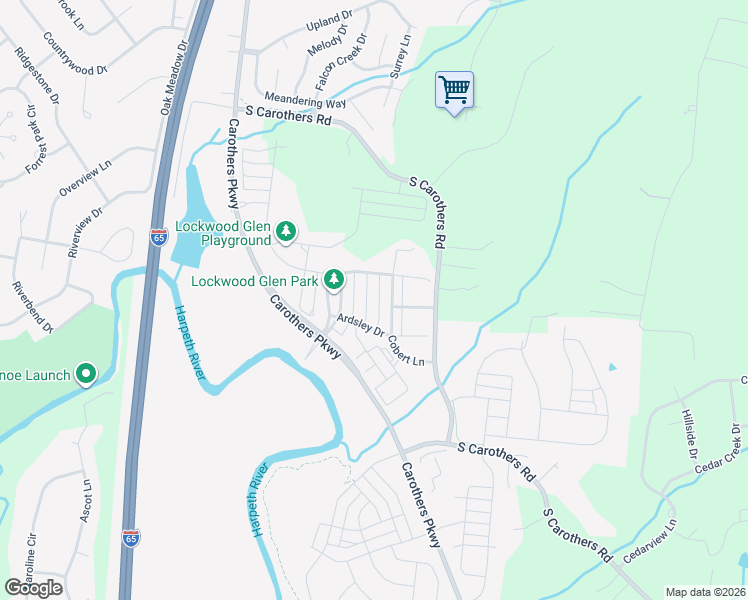map of restaurants, bars, coffee shops, grocery stores, and more near 506 Sydenham Drive in Franklin
