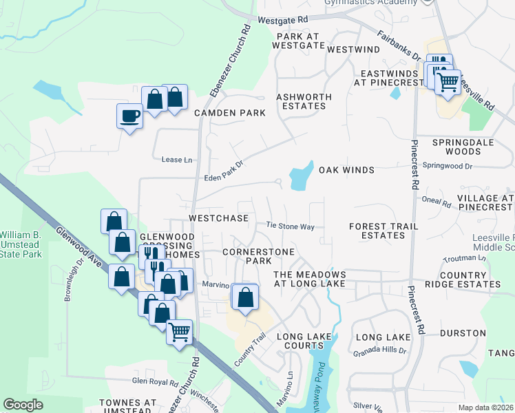 map of restaurants, bars, coffee shops, grocery stores, and more near 8441 Lunar Stone Place in Raleigh