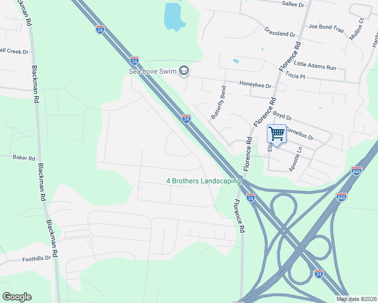 map of restaurants, bars, coffee shops, grocery stores, and more near 330 Heatherwood Drive in Murfreesboro