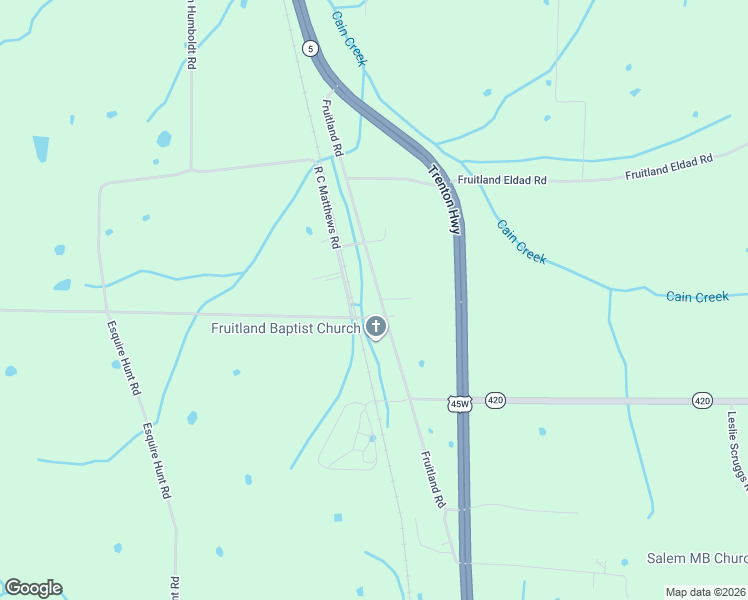map of restaurants, bars, coffee shops, grocery stores, and more near 77 Fruitland Road in Humboldt