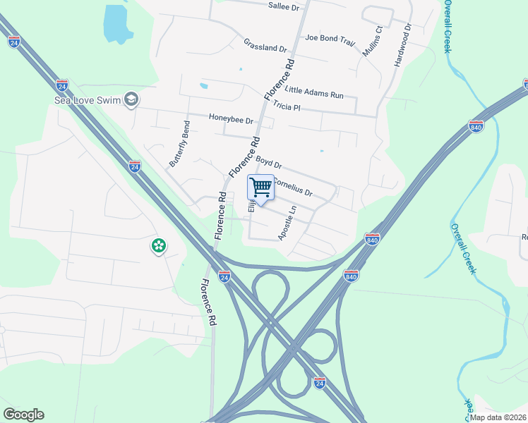 map of restaurants, bars, coffee shops, grocery stores, and more near 5087 Tabitha Street in Murfreesboro