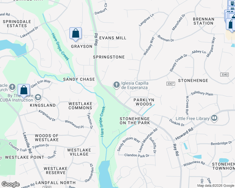 map of restaurants, bars, coffee shops, grocery stores, and more near 8107 Andrea Lane in Raleigh