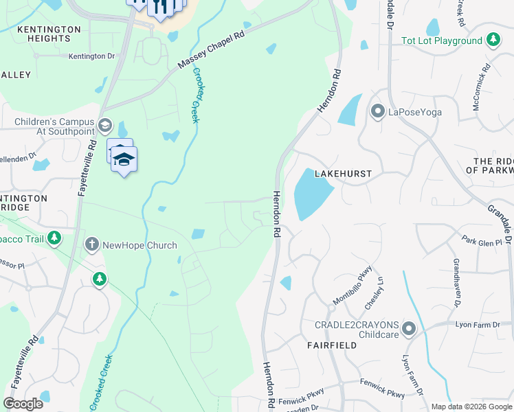 map of restaurants, bars, coffee shops, grocery stores, and more near 708 Adeline Court in Durham