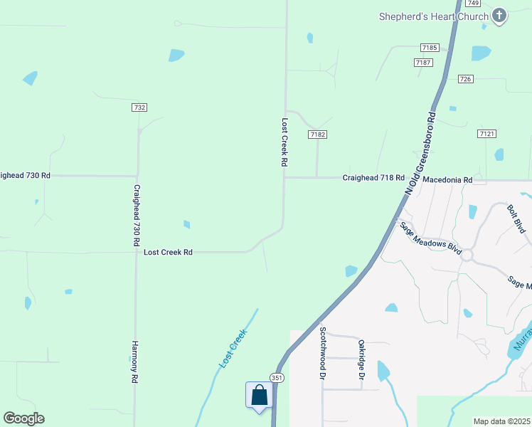 map of restaurants, bars, coffee shops, grocery stores, and more near 511 South Main Street in Jonesboro