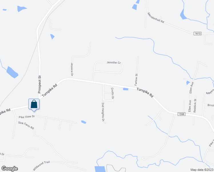 map of restaurants, bars, coffee shops, grocery stores, and more near 7527 Turnpike Road in High Point