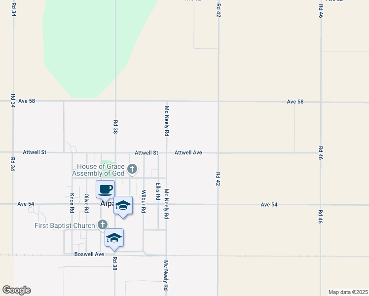 map of restaurants, bars, coffee shops, grocery stores, and more near 4074 Avenue 56 in Earlimart