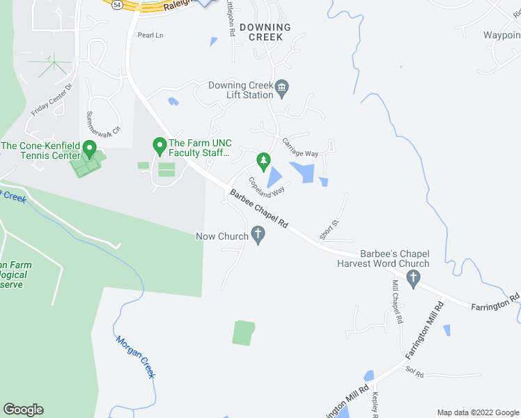 map of restaurants, bars, coffee shops, grocery stores, and more near Barbee Chapel Road in Chapel Hill