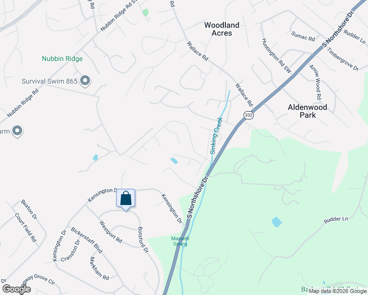map of restaurants, bars, coffee shops, grocery stores, and more near 1446 Knightsbridge Drive in Knoxville