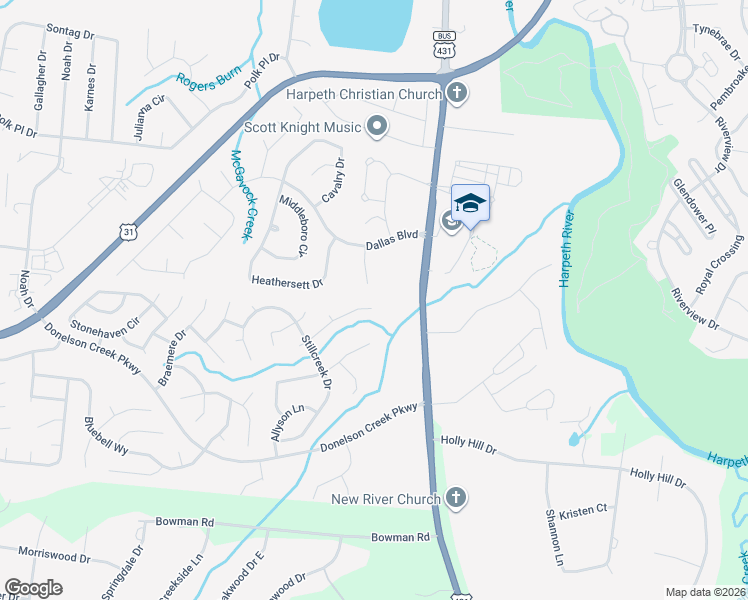 map of restaurants, bars, coffee shops, grocery stores, and more near 118 Medford Place in Franklin