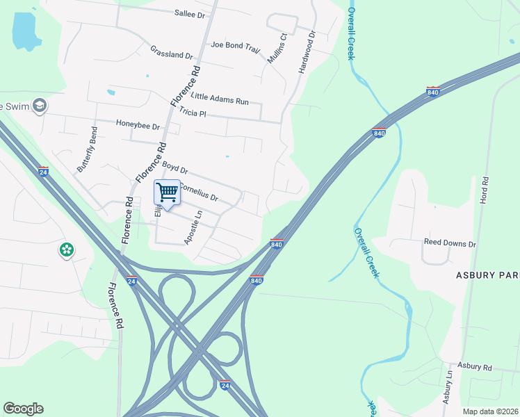 map of restaurants, bars, coffee shops, grocery stores, and more near 4922 Laura Jeanne Boulevard in Murfreesboro
