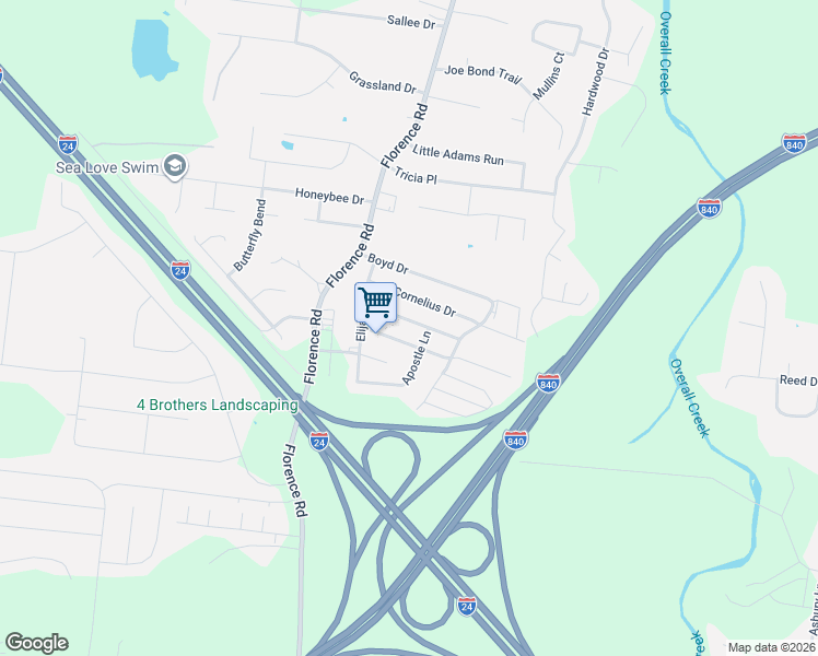 map of restaurants, bars, coffee shops, grocery stores, and more near 5060 Tabitha Street in Murfreesboro