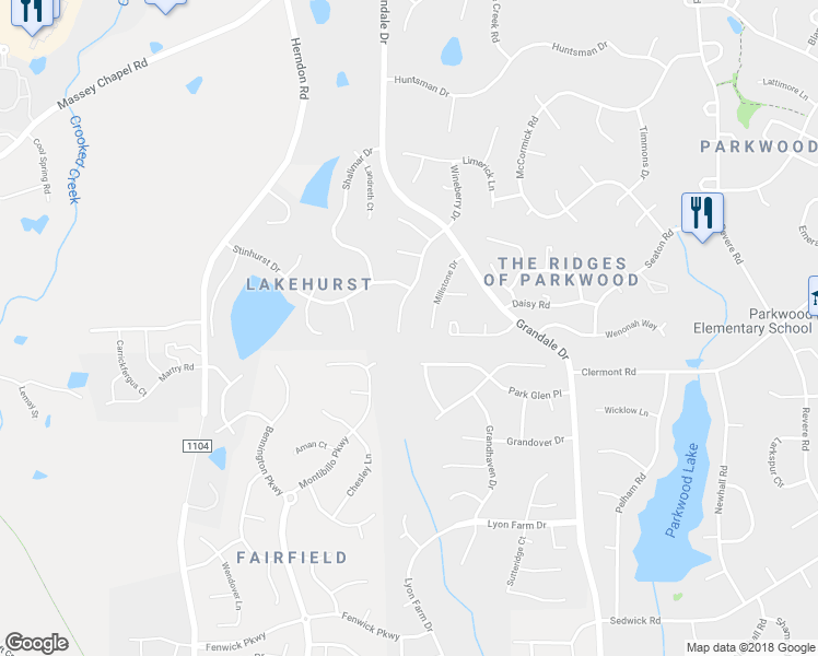 map of restaurants, bars, coffee shops, grocery stores, and more near 5115 Wineberry Drive in Durham