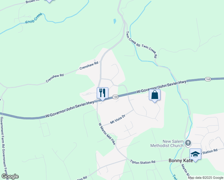 map of restaurants, bars, coffee shops, grocery stores, and more near 6813 Senators Trail in Knoxville