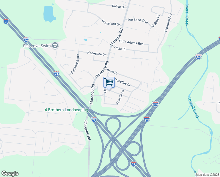 map of restaurants, bars, coffee shops, grocery stores, and more near 5087 Tabitha Street in Murfreesboro