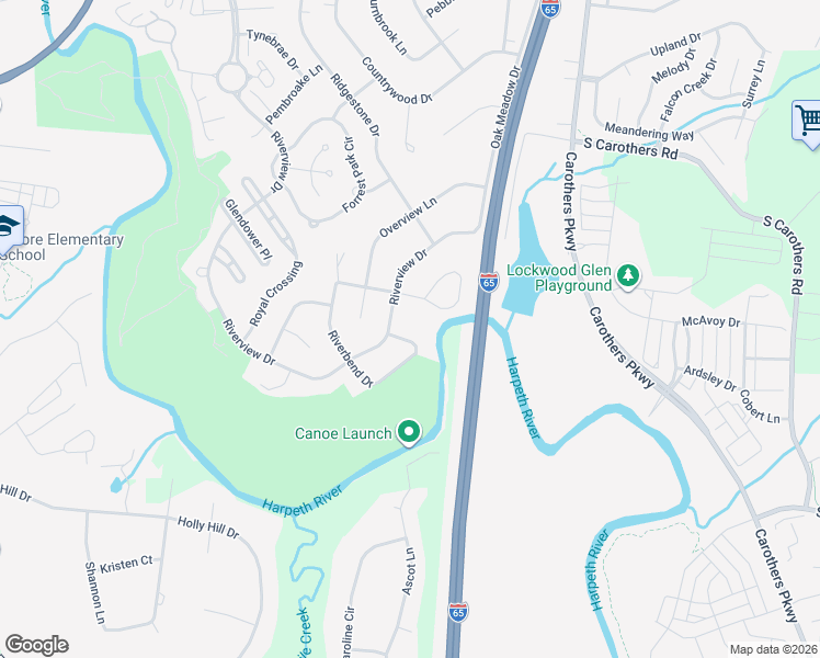 map of restaurants, bars, coffee shops, grocery stores, and more near 340 Riverbend Drive in Franklin