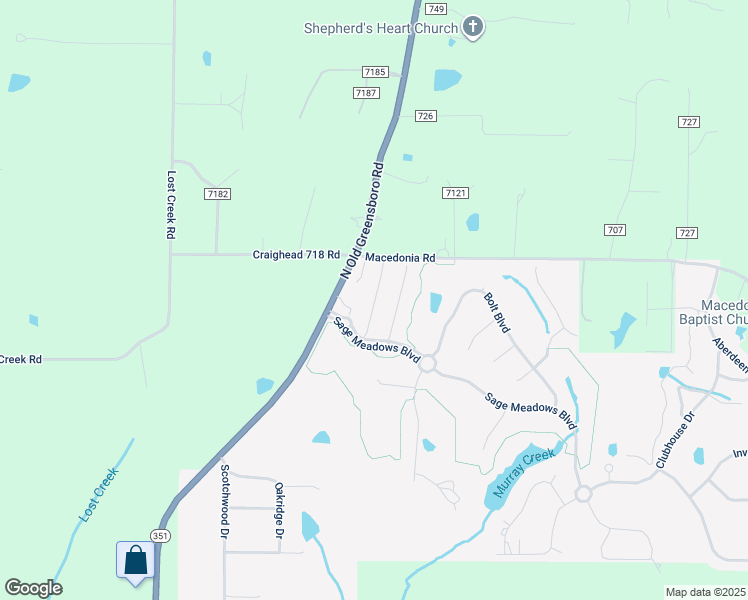 map of restaurants, bars, coffee shops, grocery stores, and more near 3440 Village Meadow Drive in Jonesboro