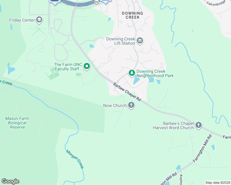 map of restaurants, bars, coffee shops, grocery stores, and more near 1 Calwell Creek Drive in Chapel Hill