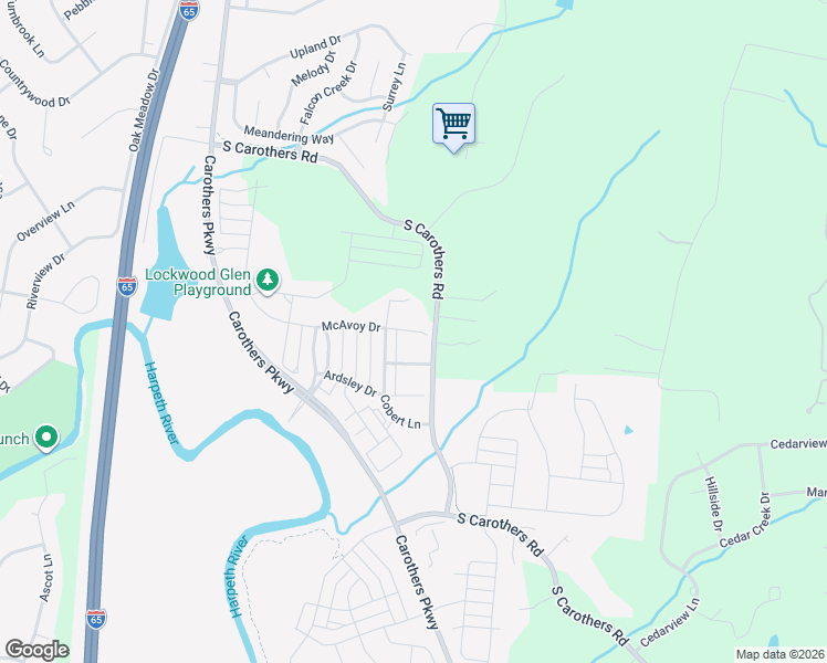 map of restaurants, bars, coffee shops, grocery stores, and more near 813 McAvoy Drive in Franklin