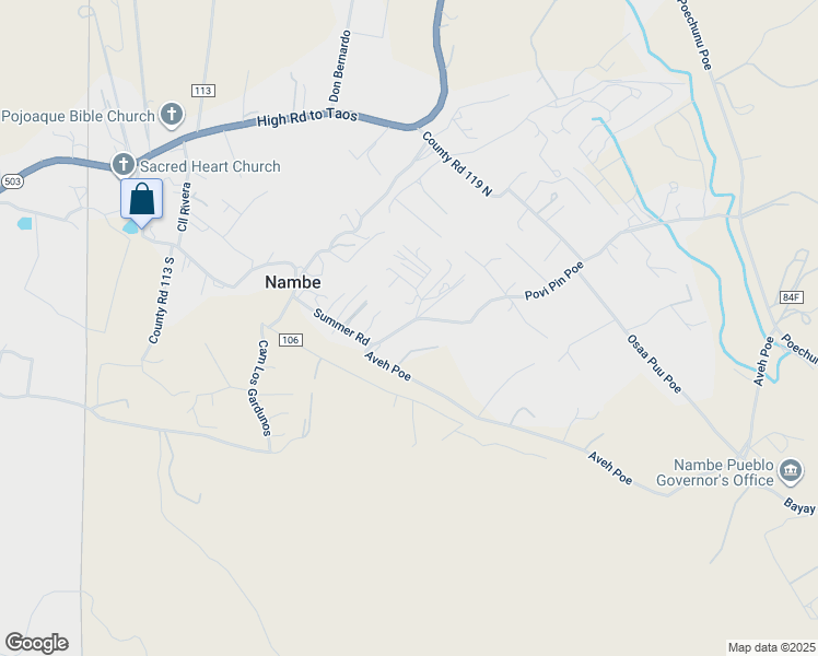 map of restaurants, bars, coffee shops, grocery stores, and more near 80 County Road 84G in Santa Fe