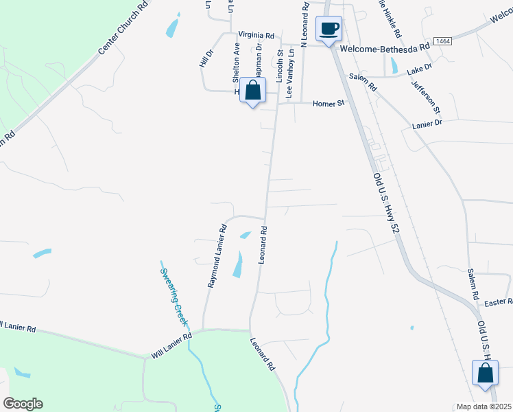 map of restaurants, bars, coffee shops, grocery stores, and more near 3277 Leonard Road in Lexington