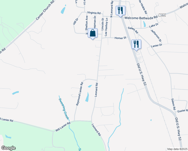 map of restaurants, bars, coffee shops, grocery stores, and more near 3277 Leonard Road in Lexington