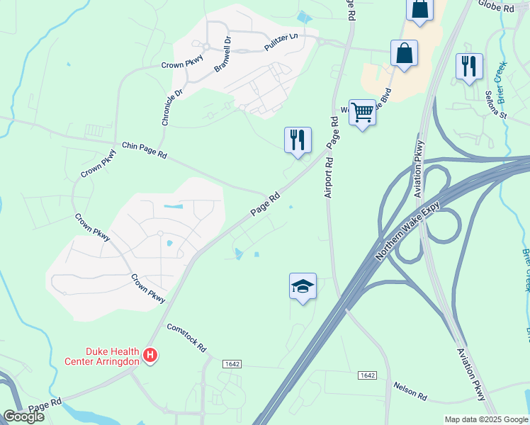 map of restaurants, bars, coffee shops, grocery stores, and more near 1201 Aberleigh Lane in Morrisville